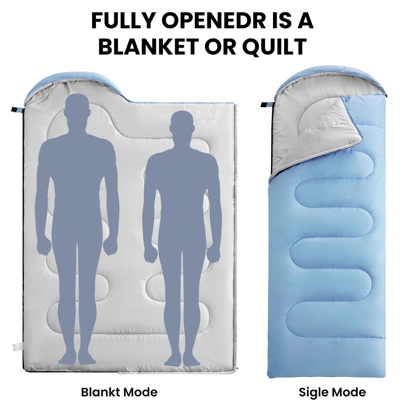 FARLAND Sleeping Bags 30â„‰ for Adults Teens Kids with Compression Sack Portable and Lightweight for 3-4 Season Camping, Hiking,Waterproof, Backpacking and Outdoors - Image 3